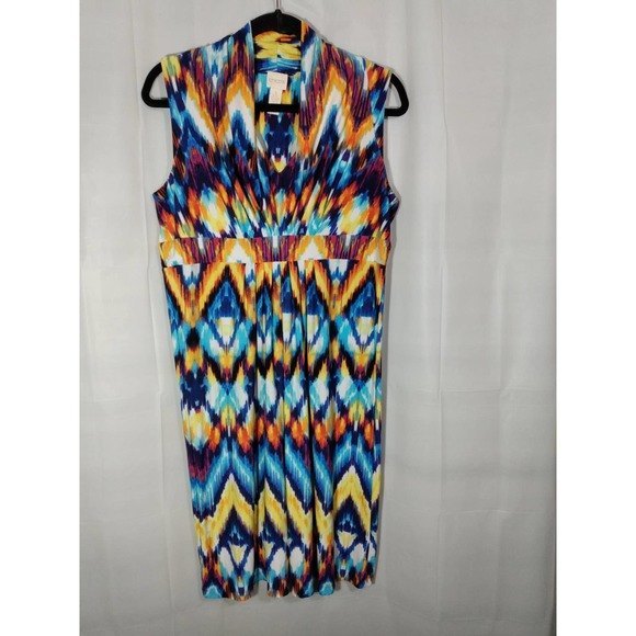 Chico's | Colorful Sleeveless Midi Dress | Chico's 1 = US Size 8
